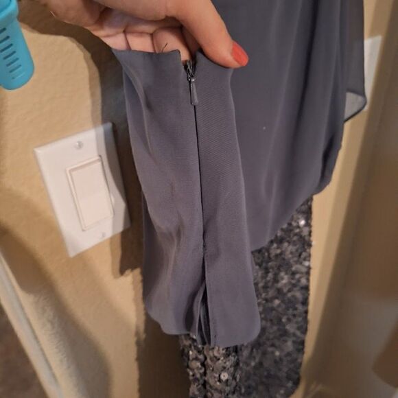 Aidan Mattox Sequin one shoulder dress size 4 - Picture 6 of 6